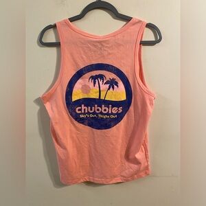 NWT Mens Chubbies Trop And Lock Sky’s Out, Thighs Out‎ Coral Tank Top Sz Small